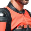 Dainese RACING 4 letní sportovní kožená bunda černá/fluo-červená